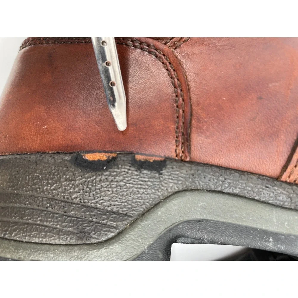 Wolverine Work Boots Men 10.5 Brown Leather Lace Up EH Slip Resistant Steel Toe‎